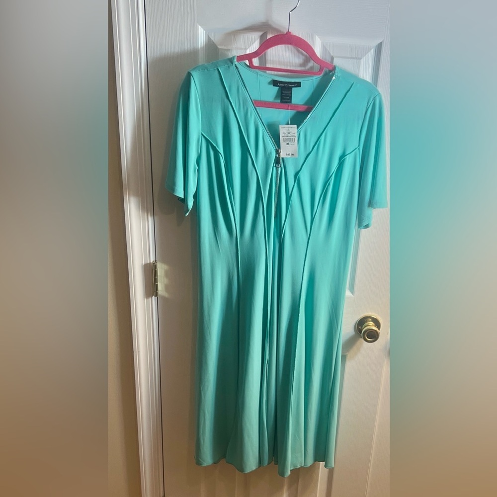 Ashley Stewart Mint Green Zip-Front Maxi Dress~Great for Easter/Sunday Best🙂
